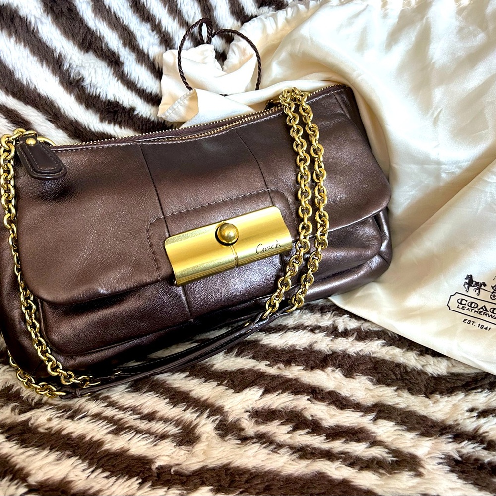 NEW COACH leather purse evening clutch